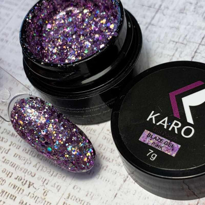 KARO Blaze gel Pink 7g Гель гліттер з кольоровими блискітками