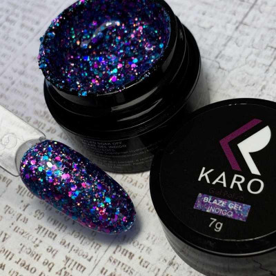 KARO Blaze gel Indigo 7g Гель гліттер з кольоровими блискітками