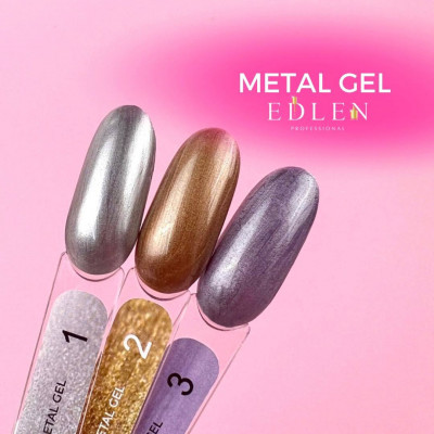 Edlen Metal Gel #1 Лак-фарба для дизайнів срібна 5ml