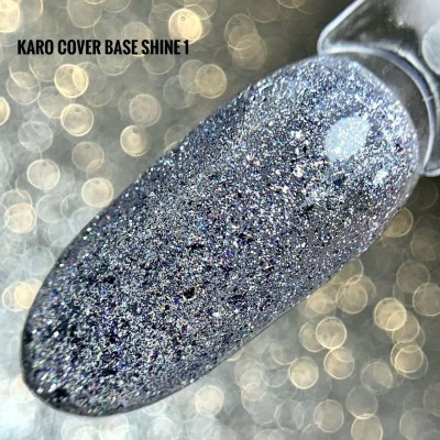 Karo Base Cover Shine #1 База камуфлююча з дрібною поталлю 8ml