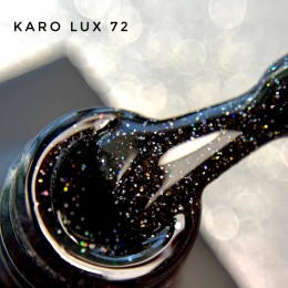 Karo Lux #072 Гель-лак чорний з різнокольоровими блискітками 8ml