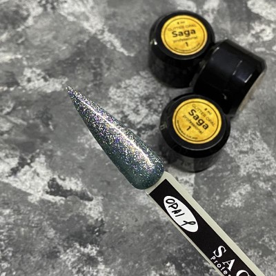 Saga Glitter Opal #1 Гель гліттер з кольоровими блискітками 8ml