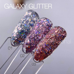 Saga Galaxy Glitter #02 Гель з голографічним глітером 8ml