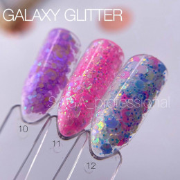Saga Galaxy Glitter #12 Гель з голографічним глітером 8ml
