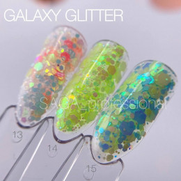 Saga Galaxy Glitter #13 Гель з голографічним глітером 8ml