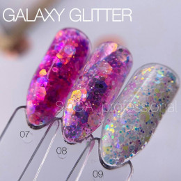 Saga Galaxy Glitter #07 Гель з голографічним глітером 8ml