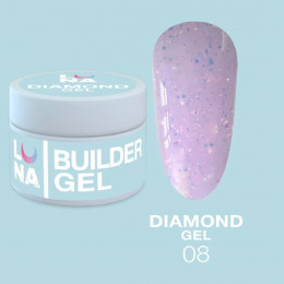Luna Gel Diamond #08 Гель кольоровий з голографічними пластивцями 15ml
