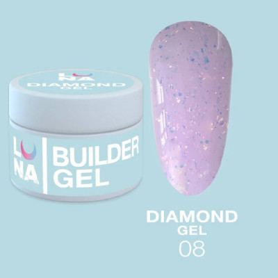 Luna Gel Diamond #08 Гель кольоровий з голографічними пластивцями 15ml