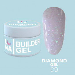 Luna Gel Diamond #09 Гель кольоровий з голографічними пластивцями 15ml