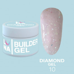Luna Gel Diamond #10 Гель кольоровий з голографічними пластивцями 15ml