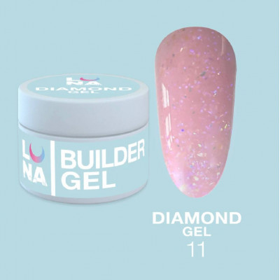 Luna Gel Diamond #11 Гель кольоровий з голографічними пластивцями 15ml