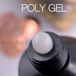 Saga Poly Gel Exclusive #01 Полігель з Блискітками 30ml