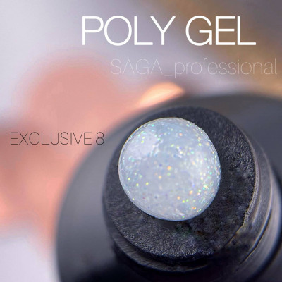 Saga Poly Gel Exclusive #08 Полігель з шиммером 30ml