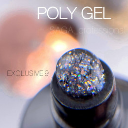 Saga Poly Gel Exclusive #09 Полігель з різними блискітками 30ml